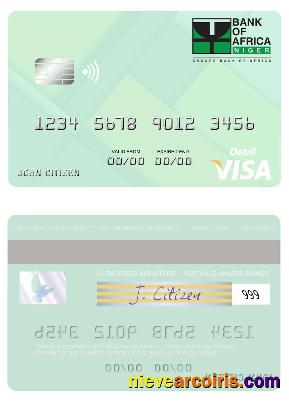 Niger Bank of Africa visa debit card